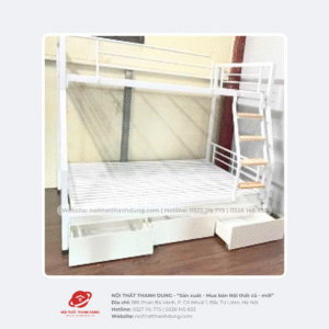 Giường lệch tâm kèm hộc gỗ - Loại 6