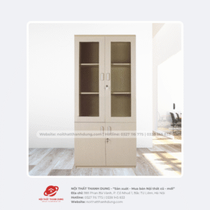 Tủ gỗ hồ sơ 2 cánh kính
