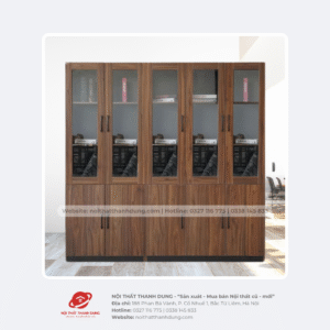 Tủ gỗ hồ sơ 5 cánh kính