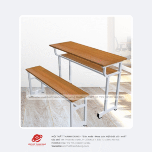 Bàn ghế học sinh đôi, rời, ghế băng